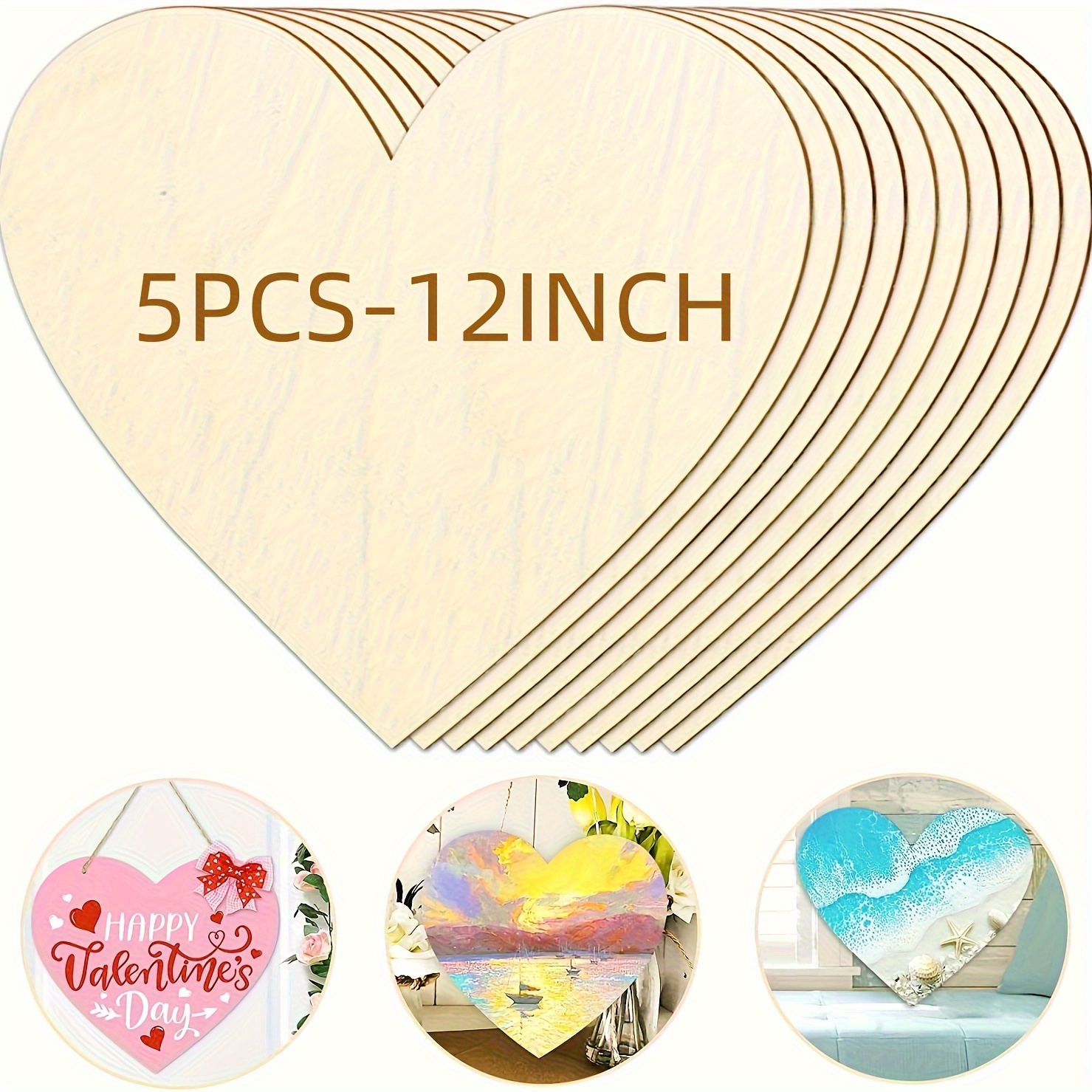 Valentine's Day Wooden Heart Ornaments Wooden - Temu