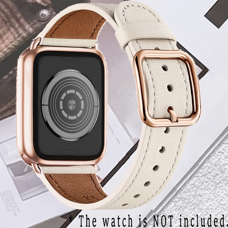 Simulation Crocodile Pattern Leather Watch Strap For Watch 8 7 6 5 4 3  Leather Watchbands For Iwatch - Temu Belgium