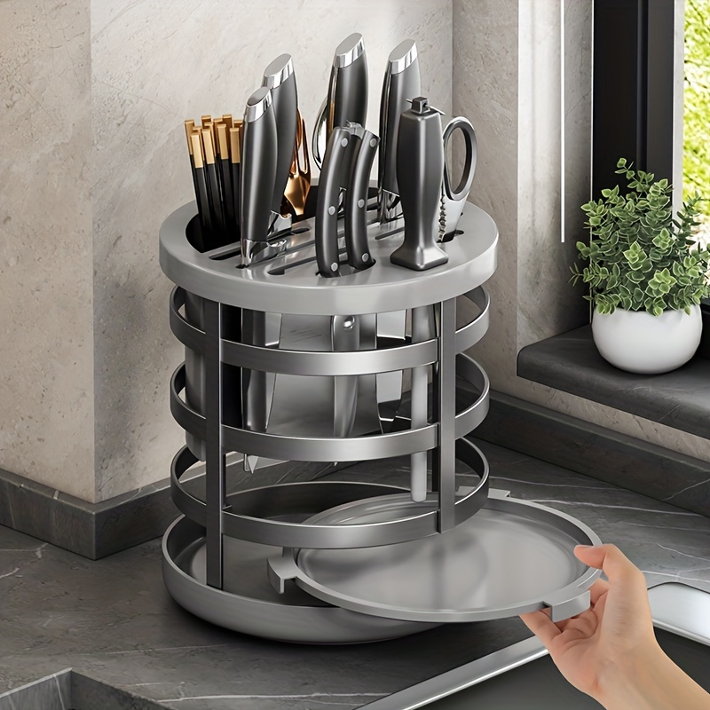 Kitchen Knife Holder, Kitchen Utens Storage Rack, Knife Multi-function Dish  Drying Rack, Cutting Board And Pot Lid Rack, Household Countertop  Integrated Storage Box, Kitchen Gadgets, Cheap Items - Temu