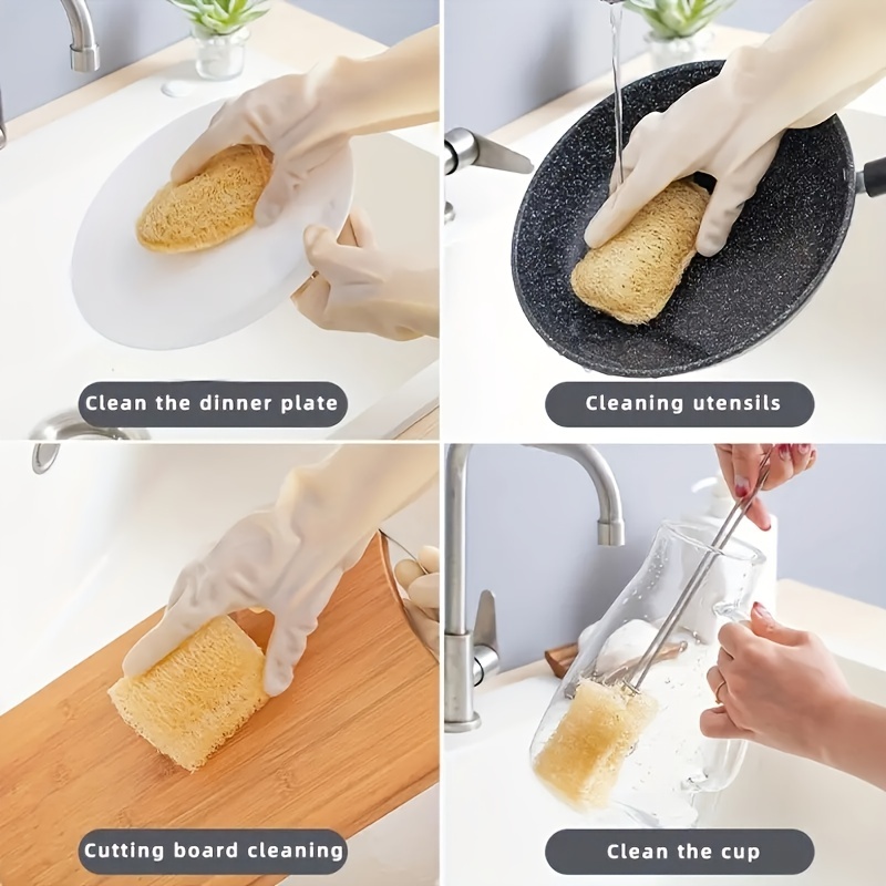 Natural Loofah Sponges Loofah Plant Fiber Kitchen Loofah Kitchen Cleaning Scouring Pad Biodegradable Dishes Dishwashing Sponge