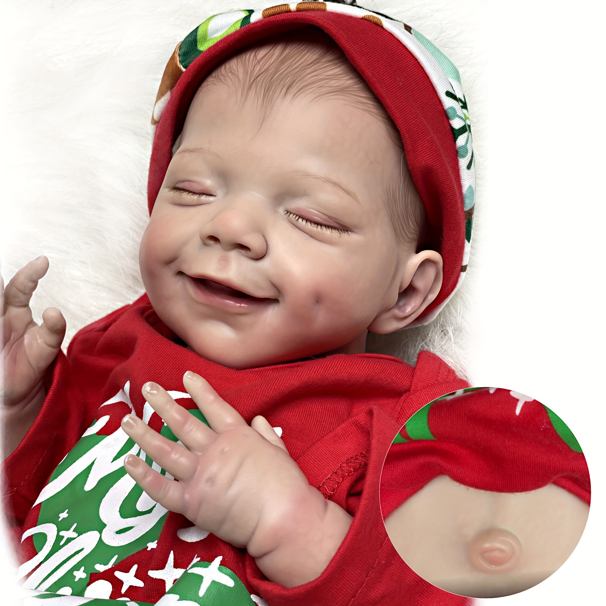 Christmas Gift-18 Pulgadas De Cuerpo Completo De Silicona Vinilo Bebe  Reborn Muñecas Hechas A Mano Pintadas Con Una Sonrisa Realista Bebe Reborn  Muñec