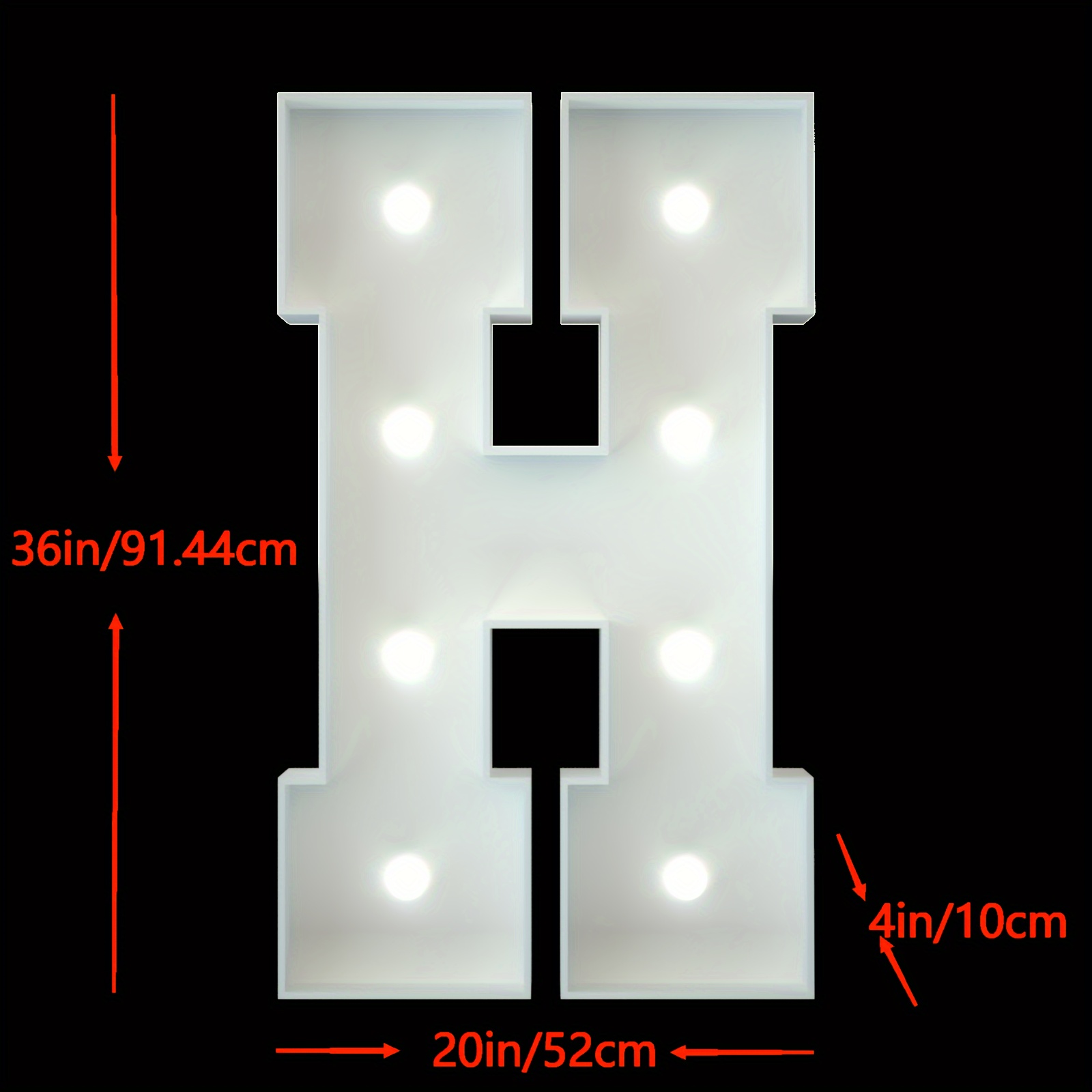  Light Up Letters H, Happy Birthday Light Up Sign