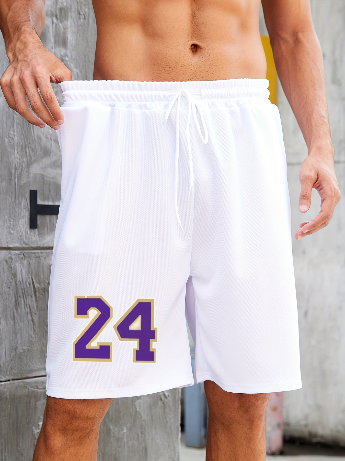 Relaxed Fit Mesh Shorts - White - Men