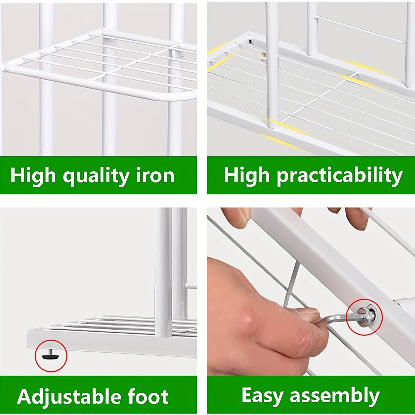 MELLCOM Supporto Alto Per Piante Da Interno 170 Cm, 6 Ripiani In Metallo, Con Luci A Spettro Completo, Curvo - 2