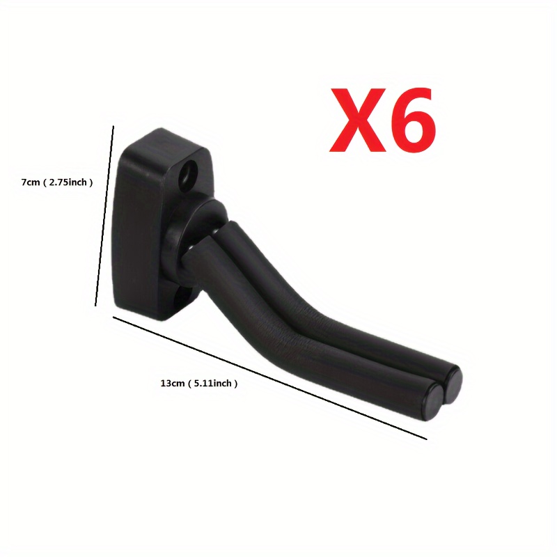 3/6 Pezzi Supporto Per Chitarra Staffa Regolabile Per Montaggio A Parete  Gancio Porta Clip Nero