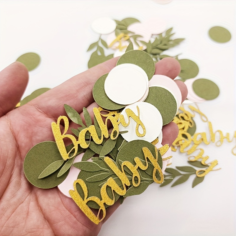 

120pcs, Party Theme Decoration Confetti Eucalyptus Leaves Pink Round Piece Baby Baptism Birthday Outfit Sprinkle Props