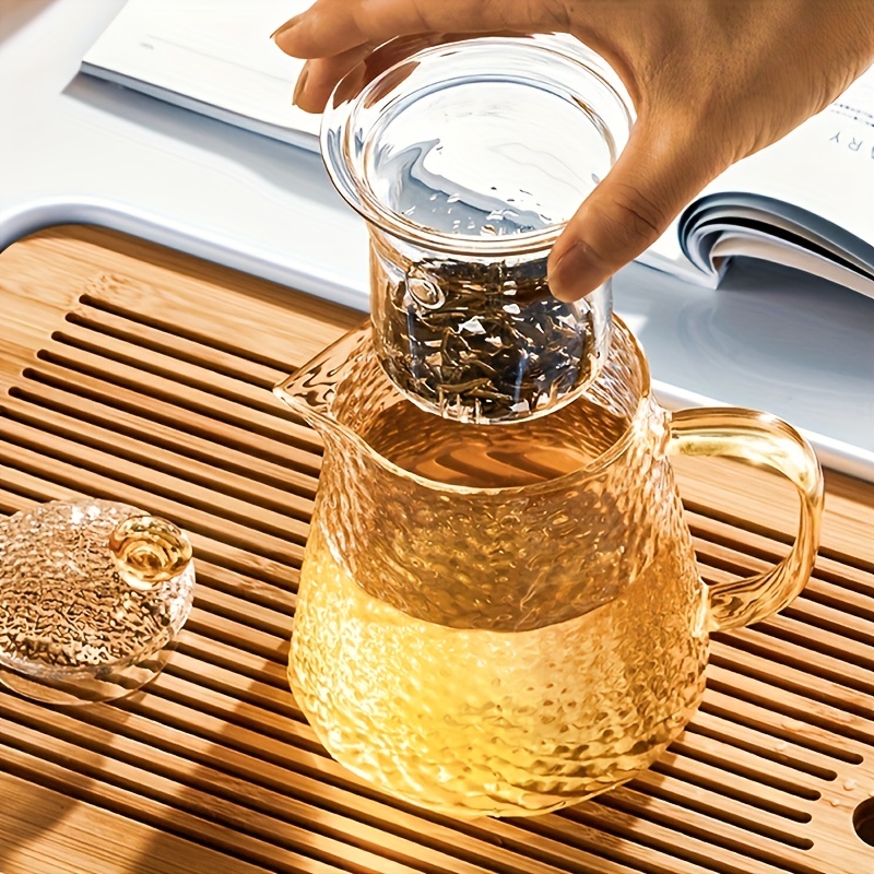 High Temperature Resistant Glass Teapot With Hammer Pattern And Filter -  Perfect For Boiling Tea And Flower Tea Brewing - Temu