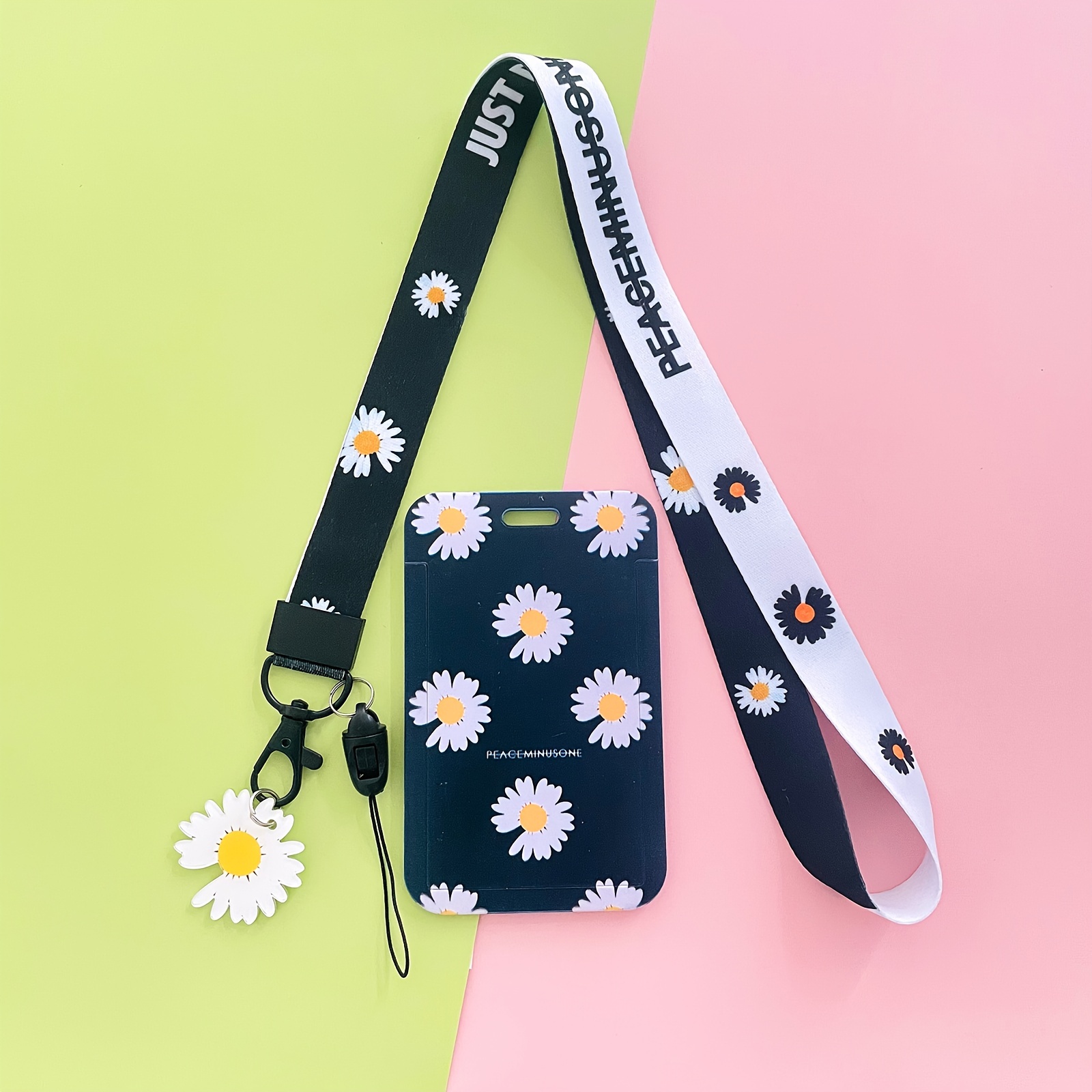 1pc Lanyard Artistic with Sweet Flower/Flamingo/Marbling Pattern,Lanyards for ID Badges for Teachers,Key Lanyard String,Teacher Lanyard Phone