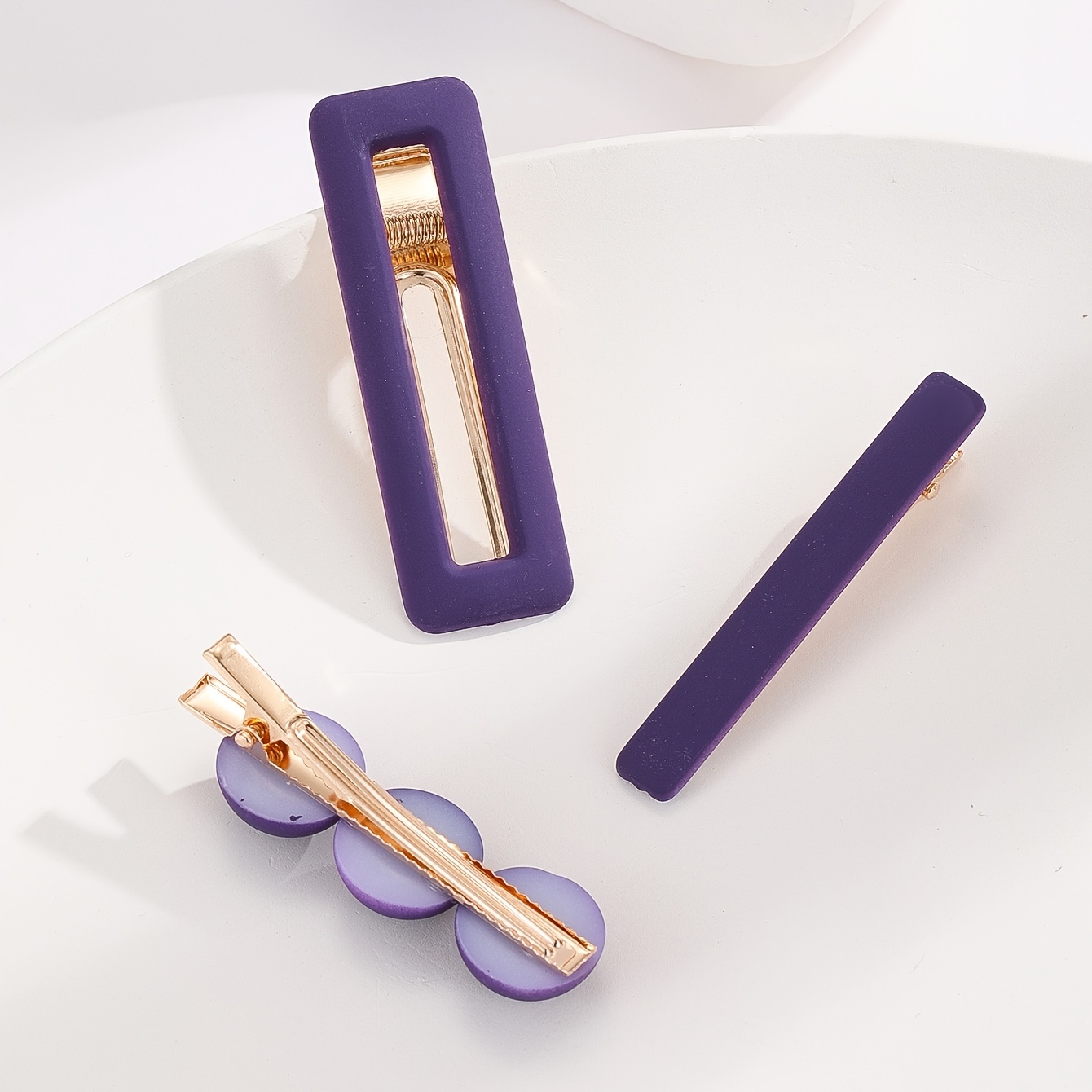 Geometry Purple Hair Clip Fashion Elegant Hair Pin Barrette Daily