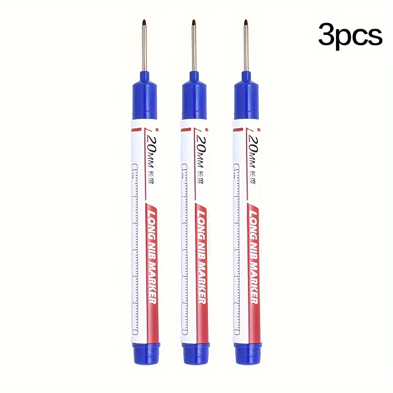 4 Pcs Deep Reach Markers Long Nose Marker Waterproof Deep Hole Marker  Carpenter Ink Marker 30 mm Reach Permanent Markers and Marker Pens for