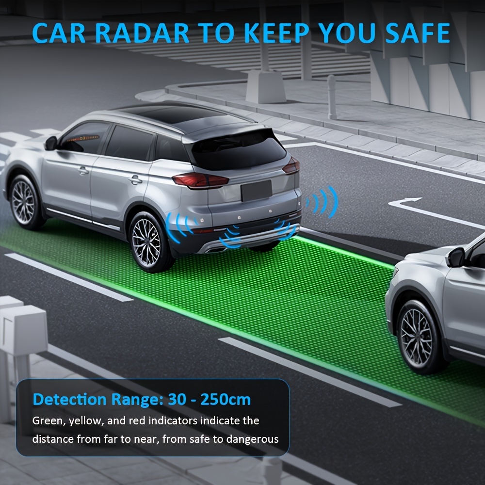 Sistema De Radar De Auto Con 4 Sensores De Estacionamiento Color Plateado