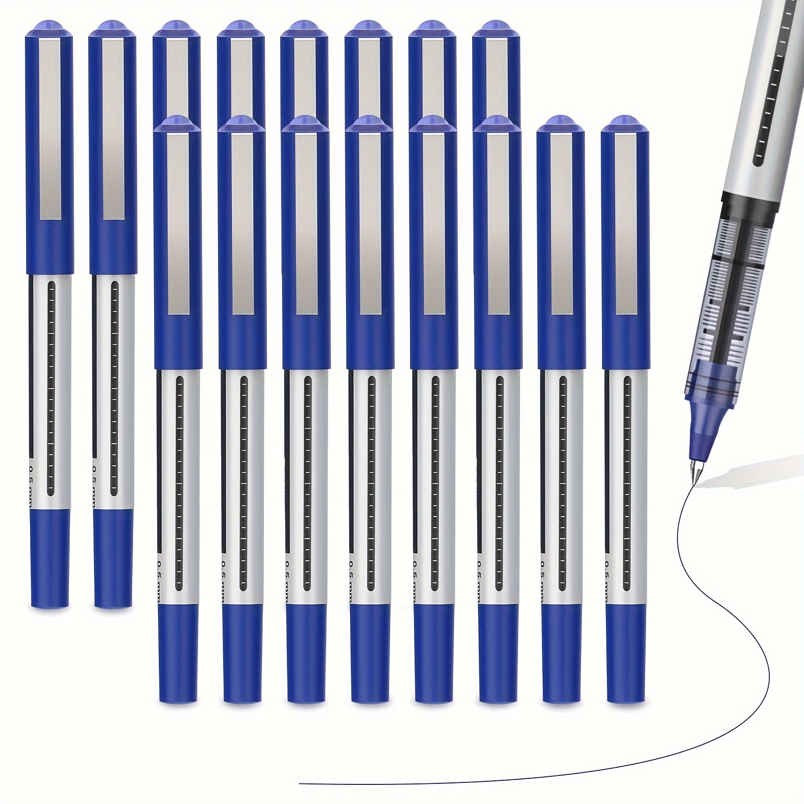 Rollerball Pen Fine Point Pens: 16 Pack 0.5mm Extra Thin Fine Tip