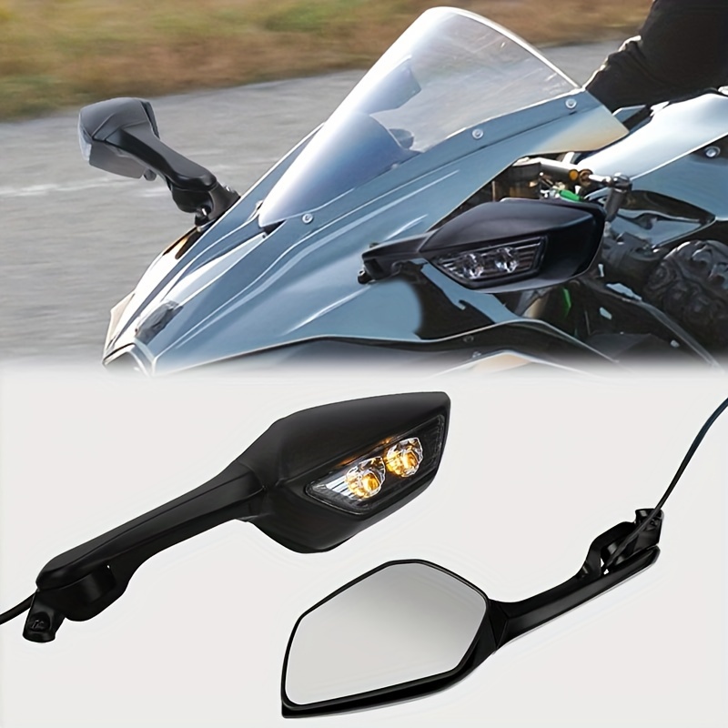 1pair Rearview Mirrors With Turn Signal Lights To Upgrade Your Motorcycle,  Widened Wind Deflectors, Universal Reflective Mirrors
