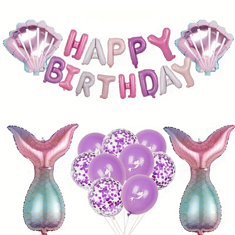 2 años de edad, 32 pulgadas, conjunto de globos de sirena digital,  decoración de fiesta de cumpleaño Sincero Electrónica