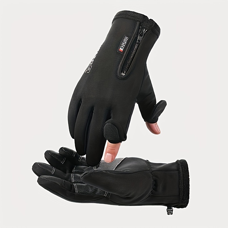  LJCUTE Winter Fingerless Fishing Gloves for Men