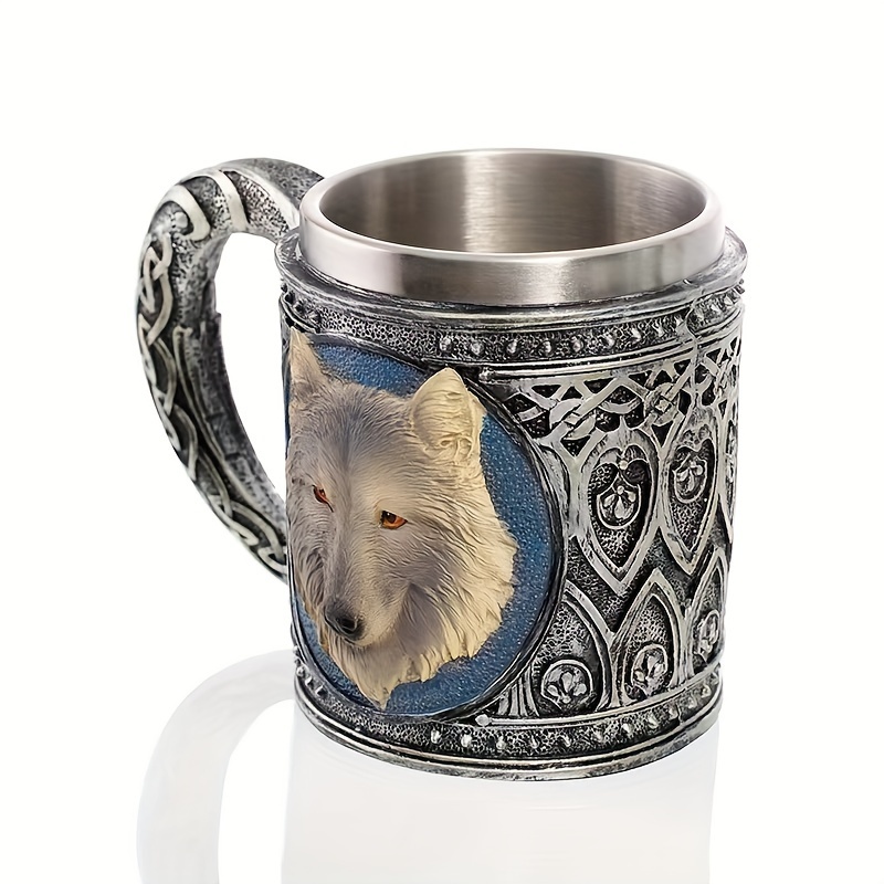 Wolf Head Beer Mug Stainless Steel Coffee Mug Coffee Cups - Temu