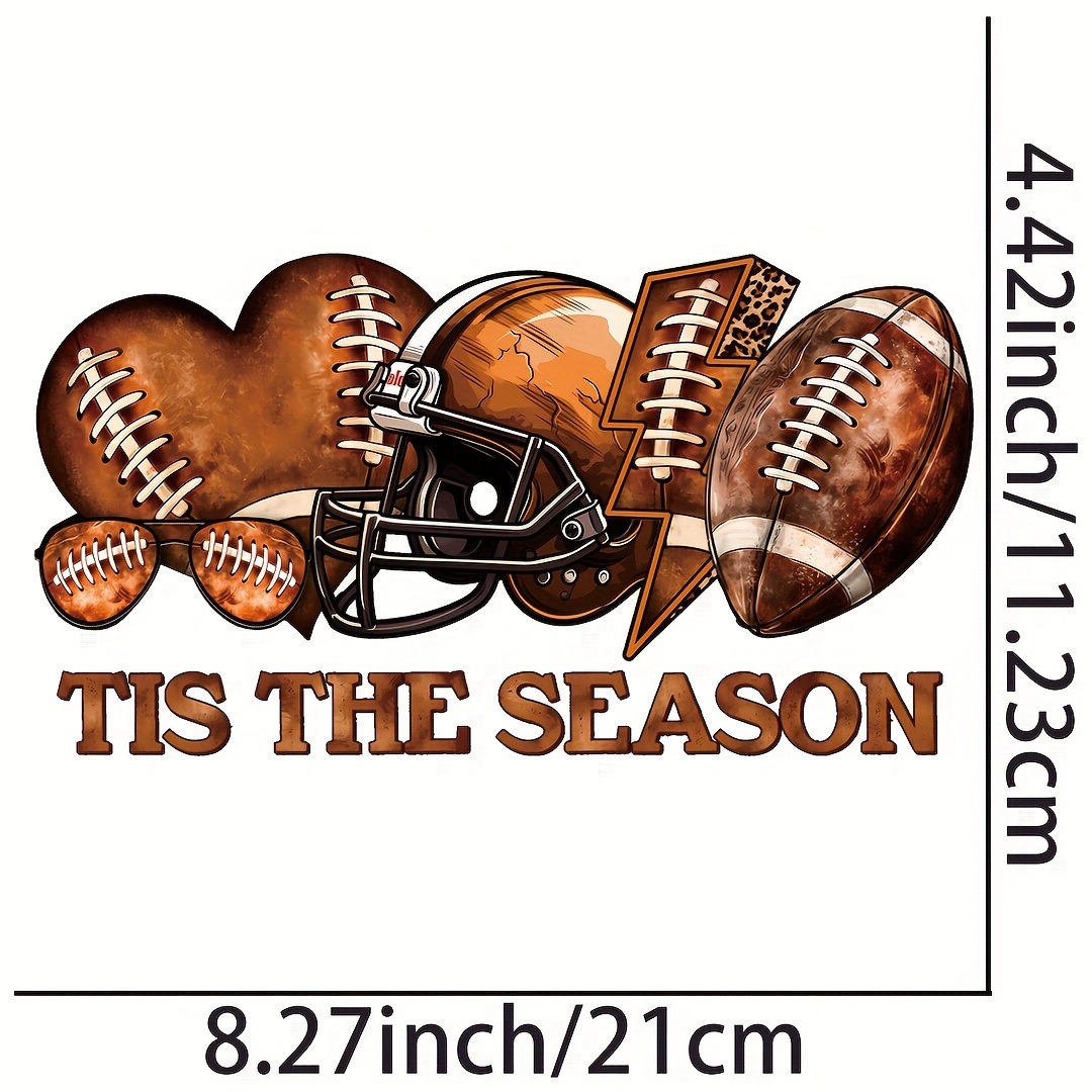 1pc American Football Clipart Cartoon Iron On Vinyl Heat Transfers  Sublimation For T Shirts DIY Clothing T-Shirt Mask Jeans Backpack Hats  Pillow Eas