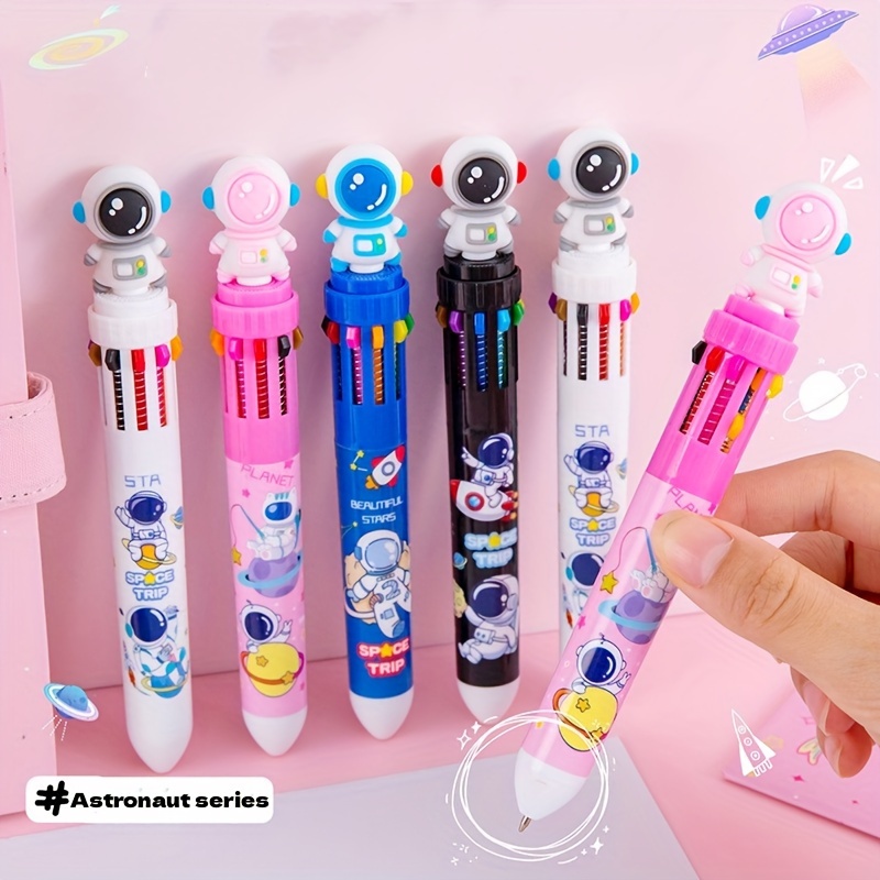 6PCS 10-in-1 Colored, Cartoon Astronaut Ballpoint Pens Space Multi Color  Pens in One for Kids Office School Supplies Back to School Supplies  Students