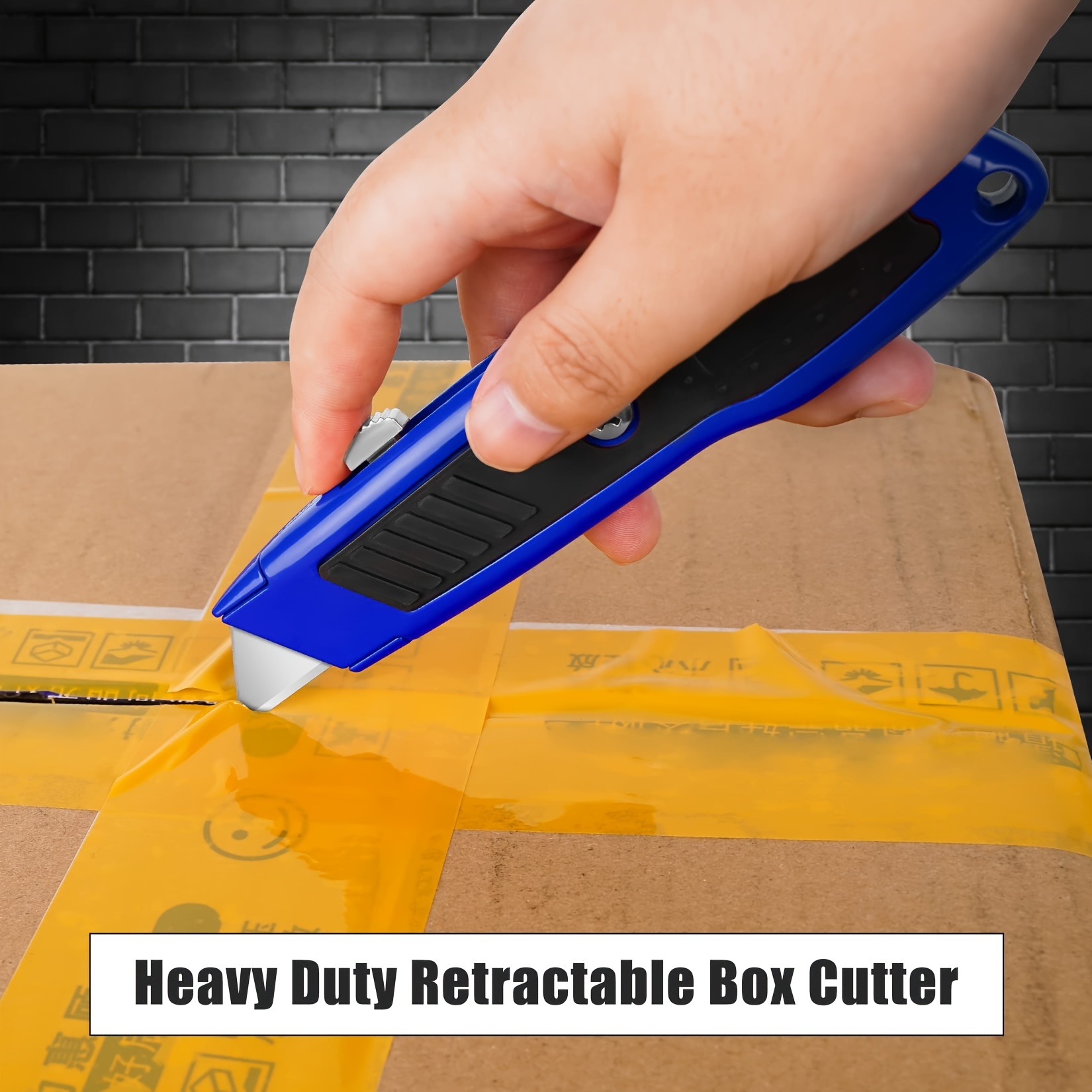 Box Cutter Utility Knife, Box Cutter Retractable, Rubber Handle Carpet Box  Cutters Box Cutter Knife, Heavy Duty Box Knife Razor Knife with 10PCS SK5  Blades 