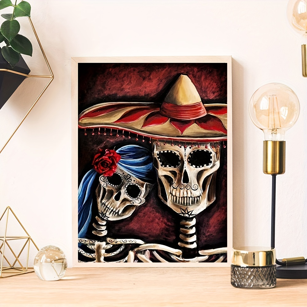 Adult Diamond Art Painting Kit - Colorful Flower Skull Adult Diamond Art  Kit - 5D Round Diamond Art Adult Wall Home Decor or Club Home Decor Gift  DIY