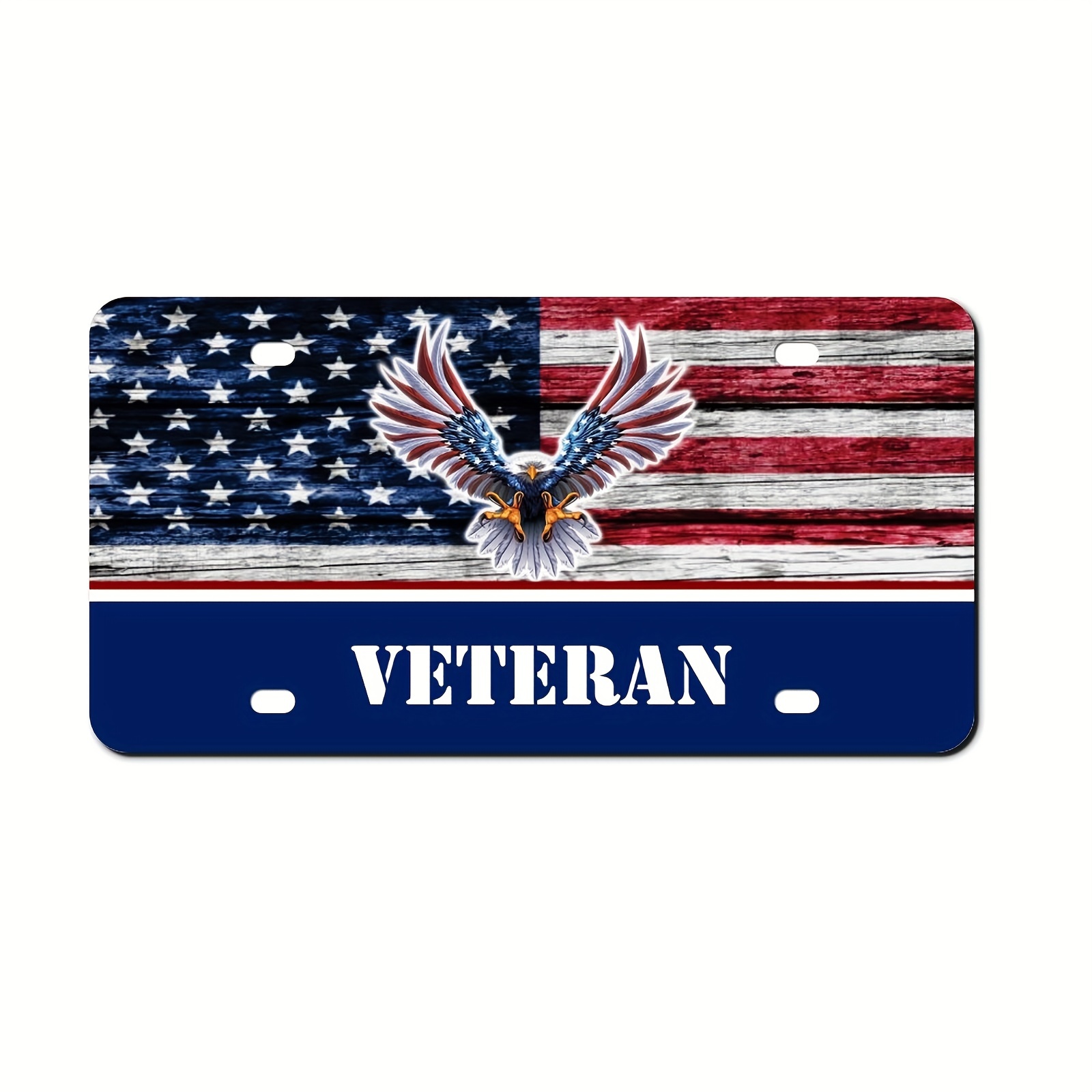 Car Tag Plate Aluminum American Patriotic Eagle License Plate Teal With 4  Holes Car Accessories For Men Women - Temu