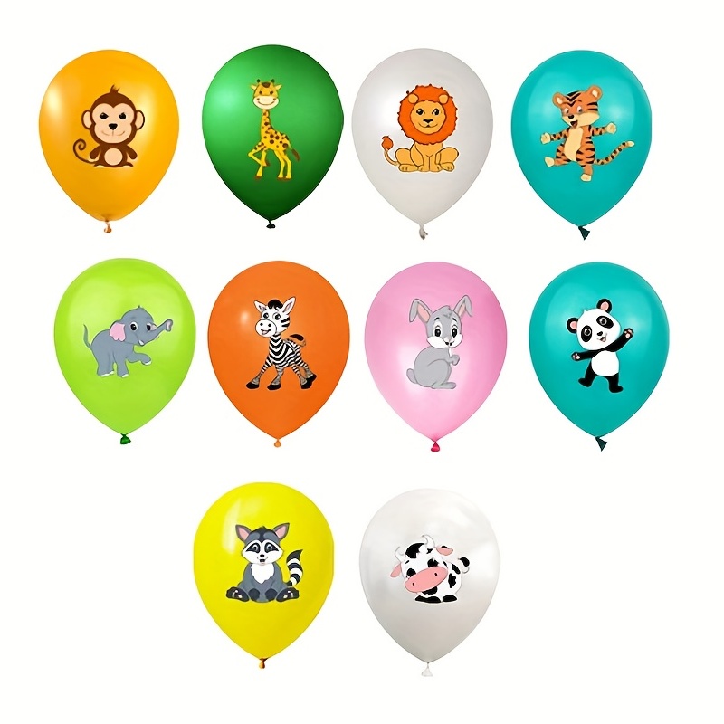 10pcs 12inch Mixed Animal Latex Balloons Party Supplies Jungle