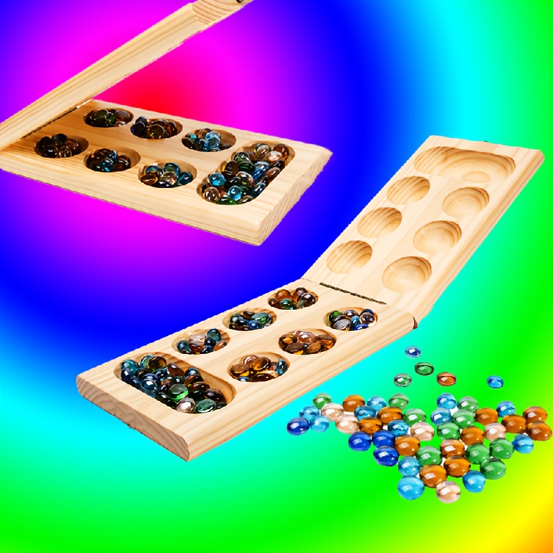 mancala board game with multi color glass