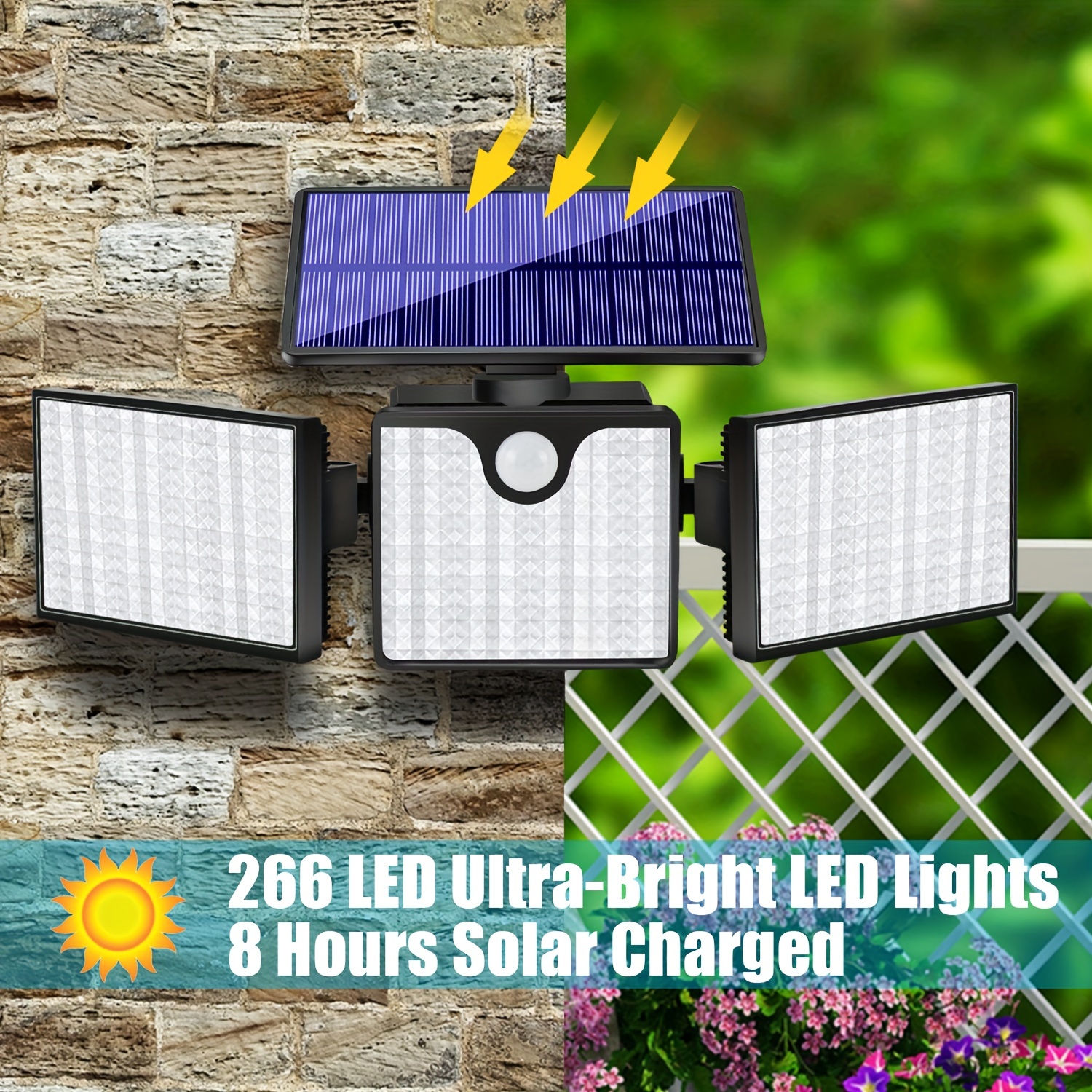 Lampe Solaire Extérieur 318 LEDS, 2 Pack Lumiere Solaire Exterieur IP65,  Eclairage Exterieur Solaire Detecteur de Mouvement pour Terrasse Jardin