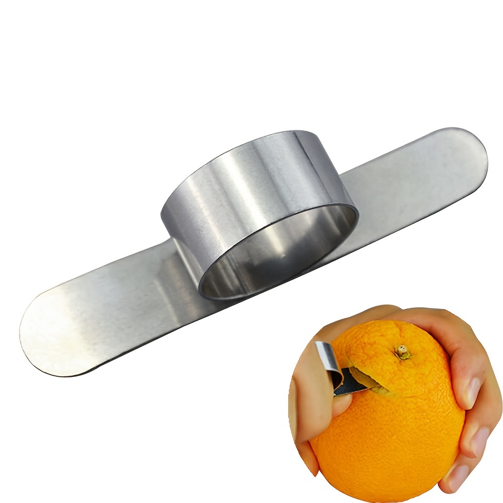1pc Stainless Steel Finger Ring Orange Opener For Citrus And Pomegranate