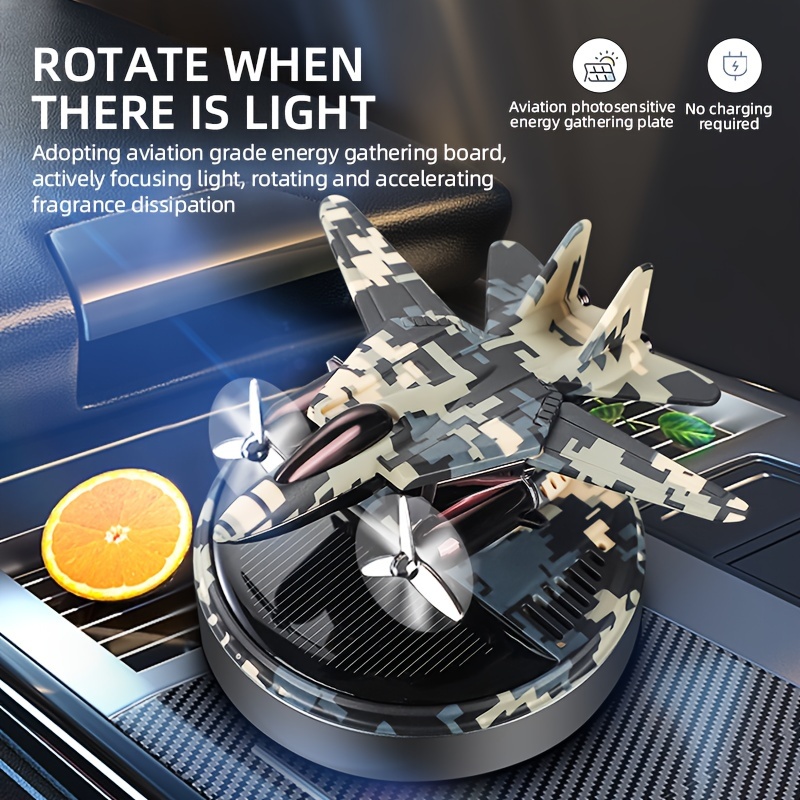 Neu kann drehen, wenn es Sonnenlicht gibt Solarenergie Flugzeug Auto Parfüm  Dekoration Interessante Auto Ornamente Innendekorationen Spielzeug Desktop  Ornamente