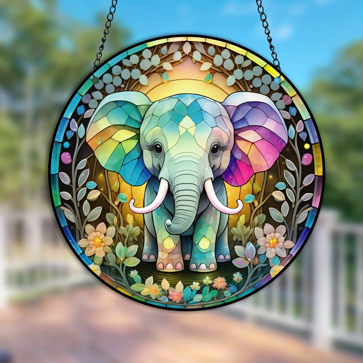 1pc 3d Elefante Suncatcher Colorato Finestre Ornamento - Temu Italy