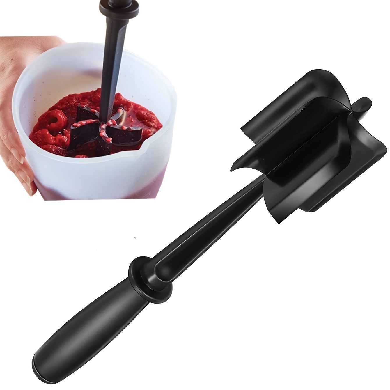 2Pack Meat Chopper, Heat Resistant Meat Masher for Hamburger Meat, Ground  Beef Smasher, Nylon Hamburger Chopper Utensil, Meat Ground, Non Stick Mix