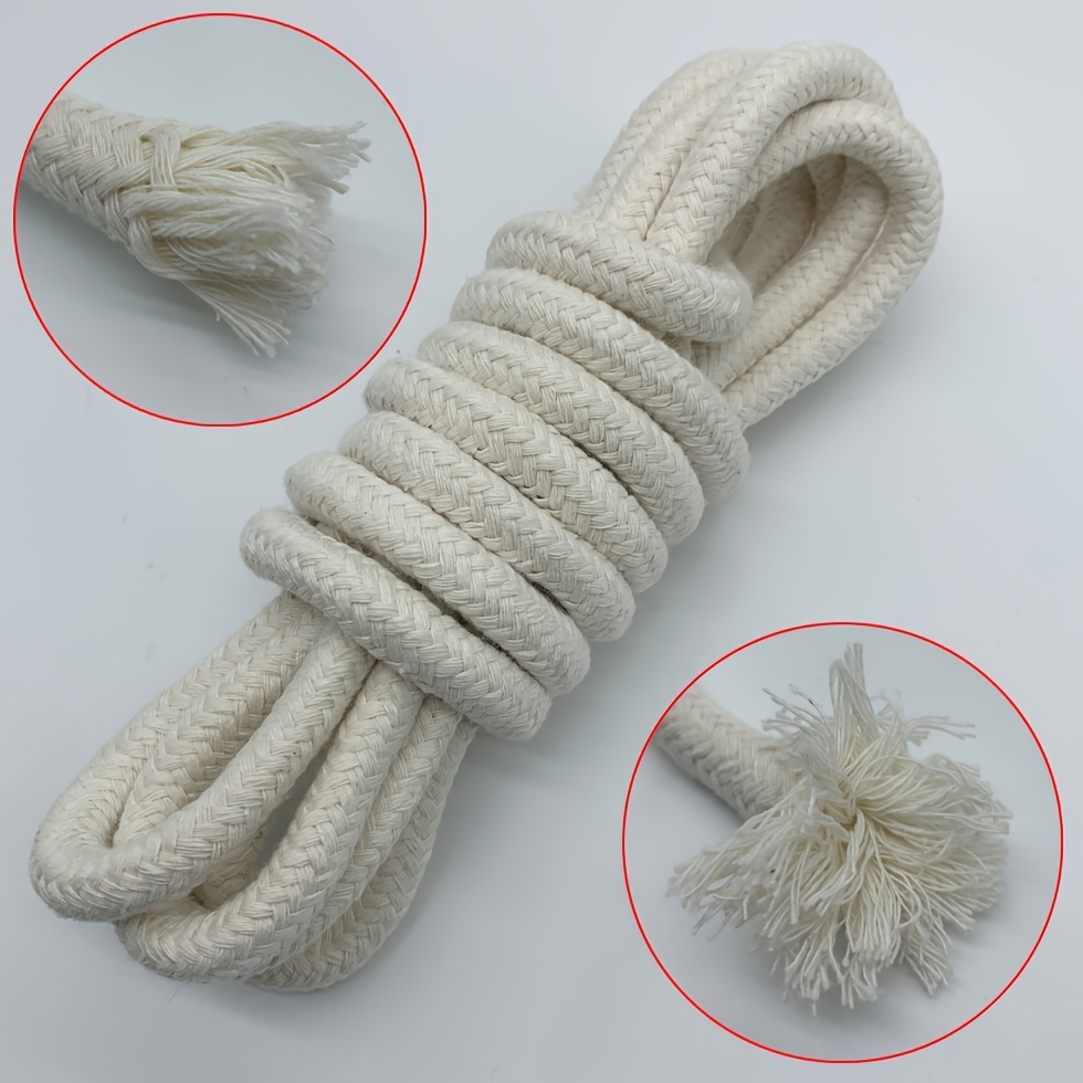 Timko Ltd - 12mm Soft Natural White Cotton Rope x 220m, 3-Strand Natural  Cotton Rope