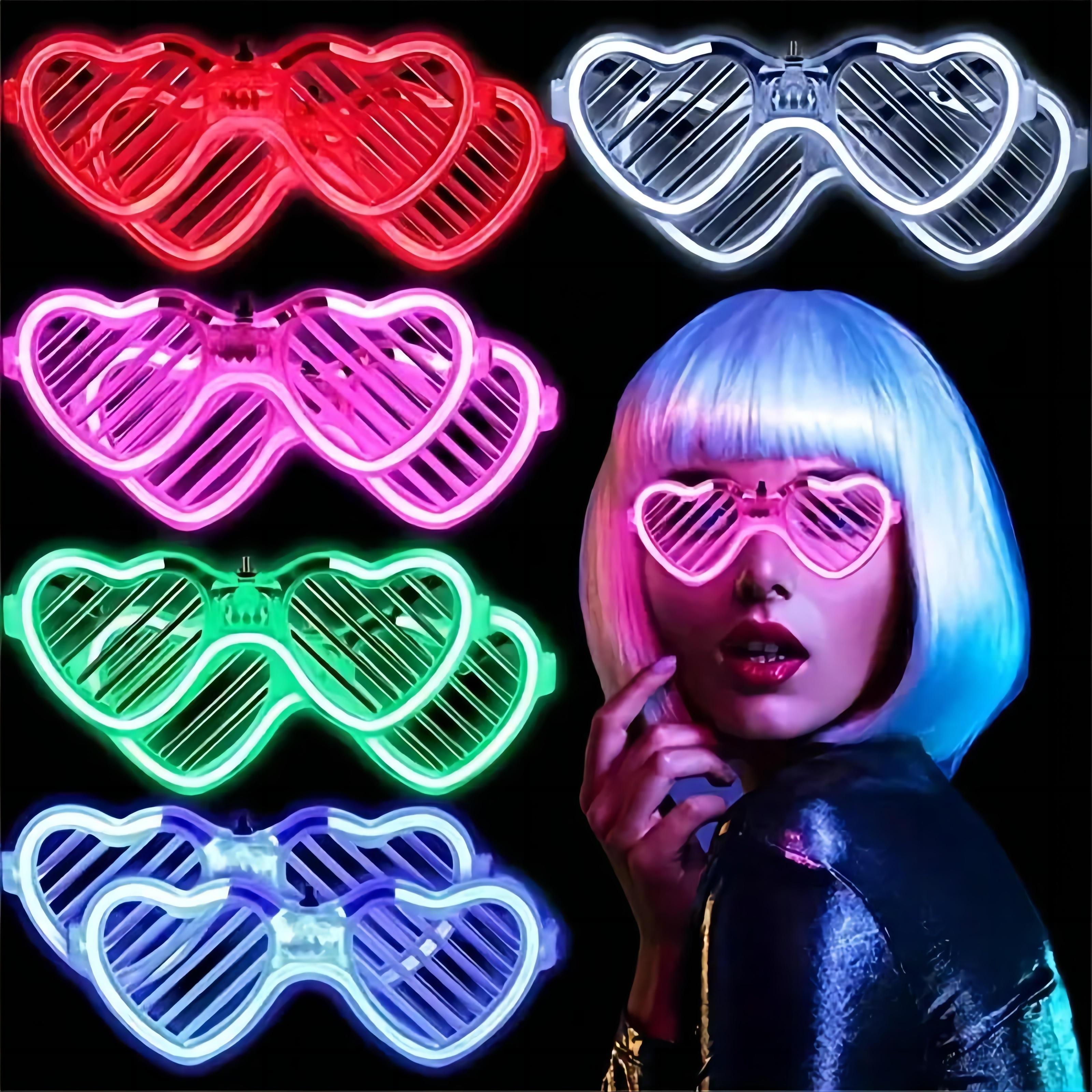 6pcs, Gafas LED Con 5 Colores De Neón Y 3 Modos De Destello - ¡Perfectas  Para Mardi Gras, Fiestas, Conciertos Y Más! Regalos Para Fiestas De  Vacacione