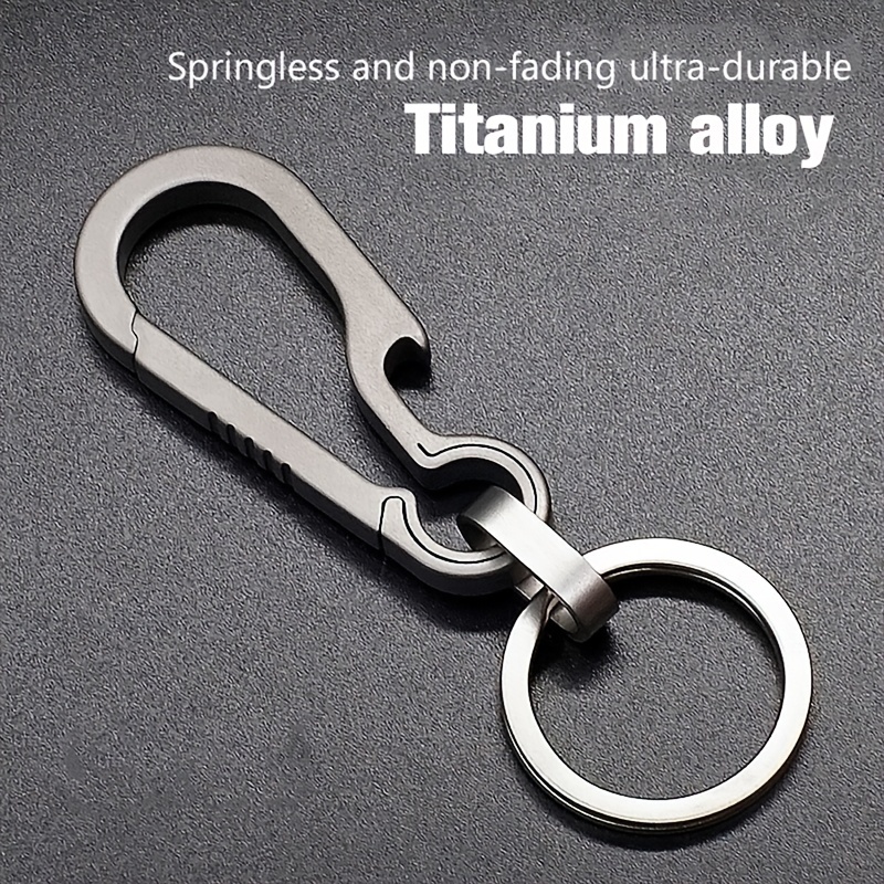 Titanium Buckles Keychains Outdoor Portable Tool Keychains Springless and Non-fading Durable Hook Key Ring,Temu