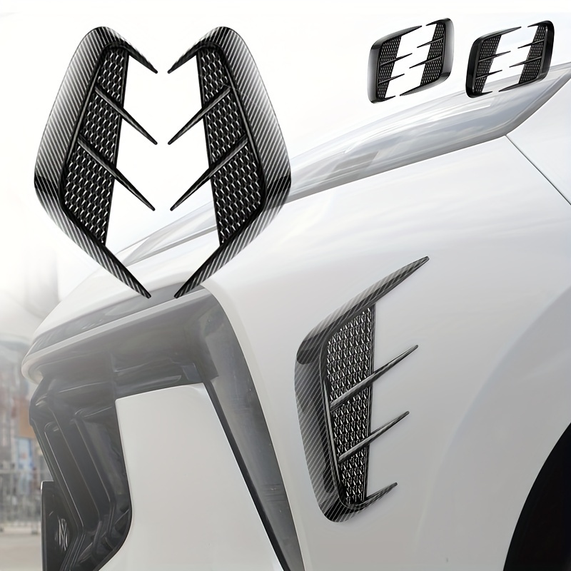 2pcs Car Side Fender Spoiler Wind Knife Side Gills Universal Air Vent  Decorative Side Wing Stickers Cars Exterior Shark Gills Decoration For All  Cars