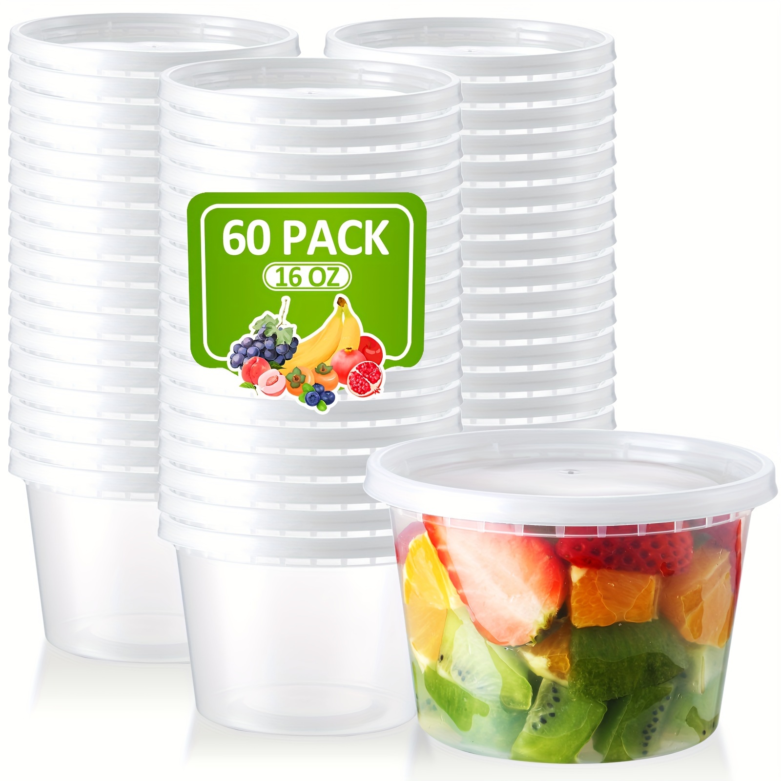 10pcs 32 Oz Contenedores Alimentos Plástico Tapas - Temu