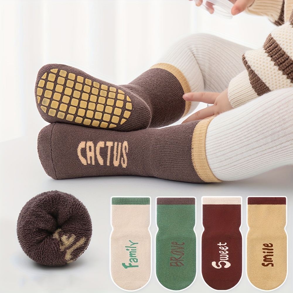 Chaussettes longues en coton pour nouveau-né, chaussettes d'hiver plus  épaisses en éponge pour bébé