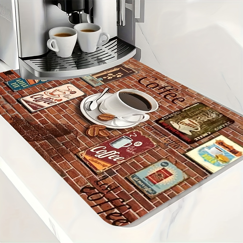 Coffee Mat Anti-Slip Coffee Maker Mat For Kitchen Counter Washable