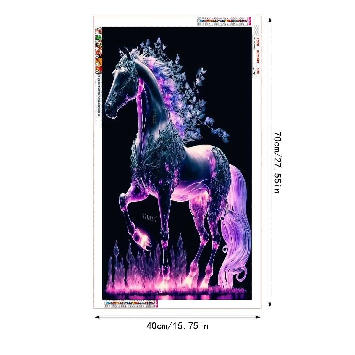 

Horse Pattern 40*70cm/15.75*27.55in Diamond Art Painting Kit 5d Diamond Art Set Painting With Diamond Gems Arts And Crafts For Home Wall Decor