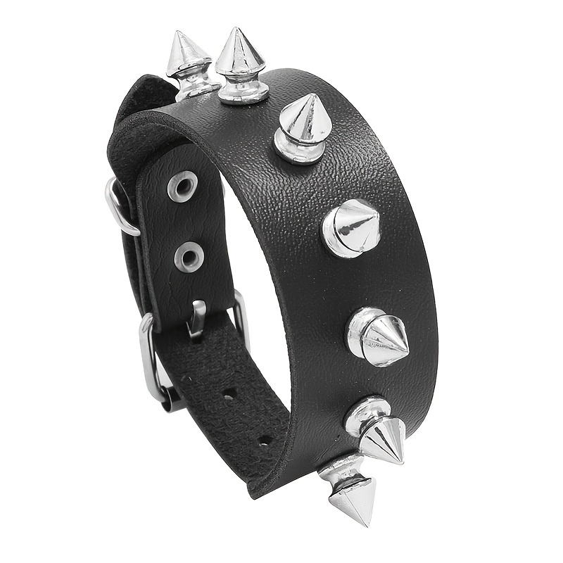 Punk Style Rivets Leather Bracelet