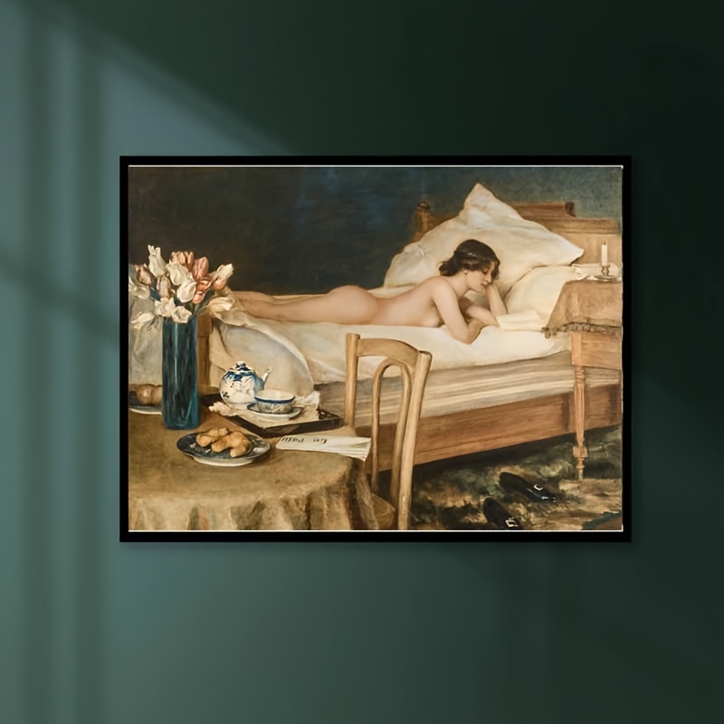 Half naked sleeping girl oil painting Wall Art Giclee printed on