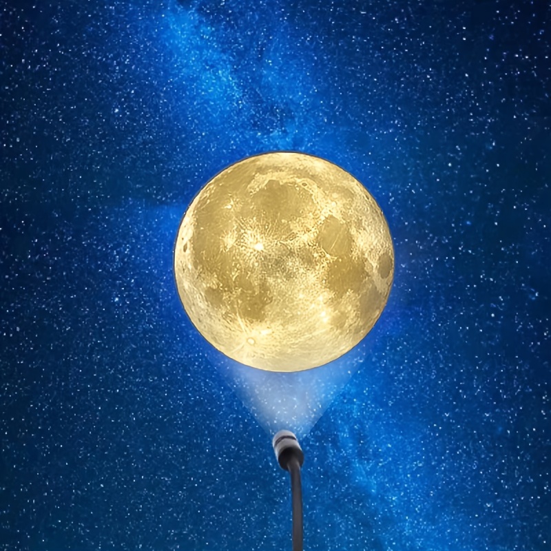 Moon Lamp Projector Night Light, 360 Degree Moon Projection Light USB  Powered Lighting, Romantic Moon Atmosphere Projector For Moon Fantasy  Lovers, Co