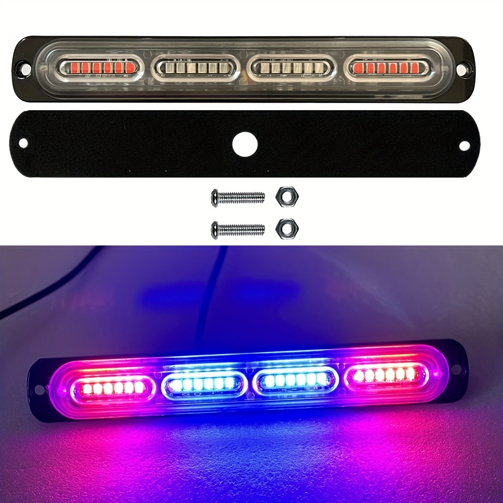 Lampe de danger clignotante étanche IP67, éclairage rouge et bleu, lumière  stroboscopique d'urgence, haute luminosité, 8 LED, voiture, camionnette,  camion - AliExpress