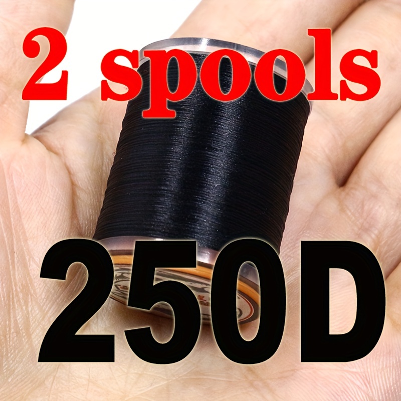 E-shop Royal 2 Spulen/Packung 250D großer Fliegenfaden, dehnbar & stark, 3/0 Unterleibsfaden für Bass-, Hecht- & Lachsfliegenbinden, Musterkunst für