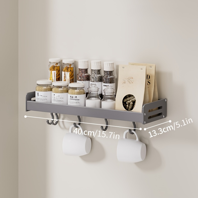 Xabitat wall mounted spice rack online with 6 removable hangers 16