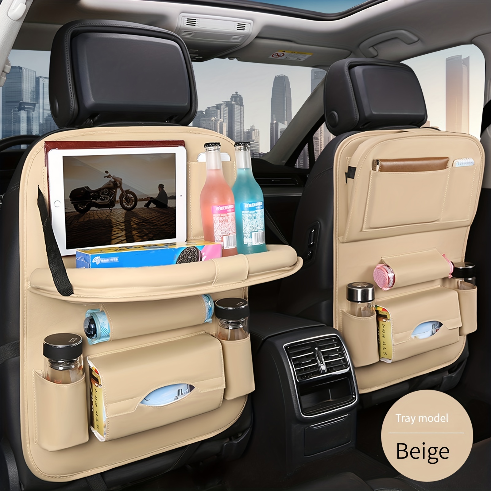 Upgrade Car Luxury Leather Storage Bag Tray Perfect Kids' - Temu