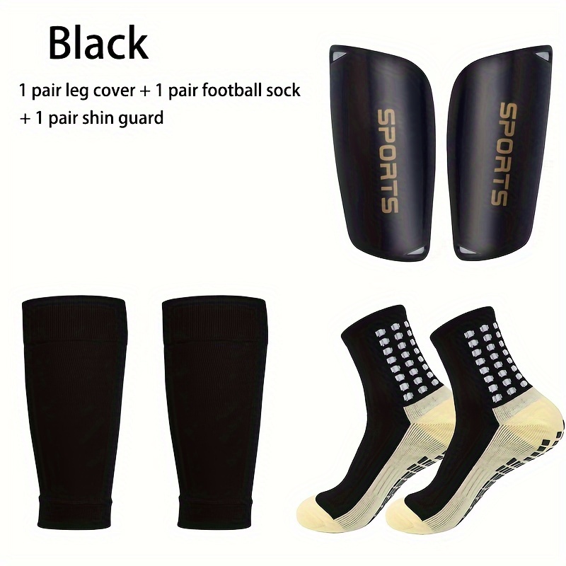 

1pair Football Shin Guards With 1pair Shin Guards Sleeves, Non-slip Football Leg Guards - Pvc Thickened Double Layer Guards