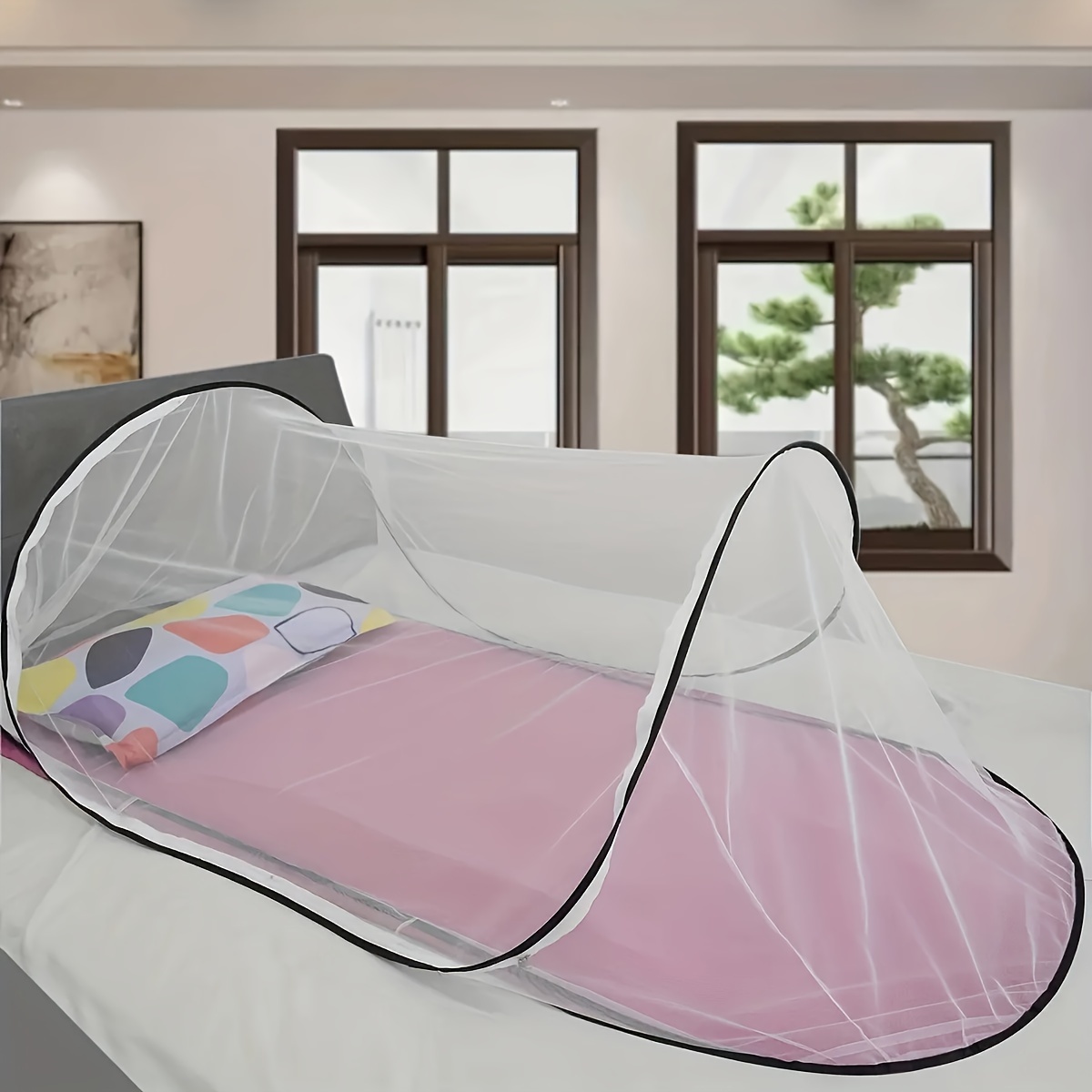 Moustiquaire Triangle Anti-moustiquaire pour lit de camping Compact pour  voyage Housse de filet extérieur Mesh léger