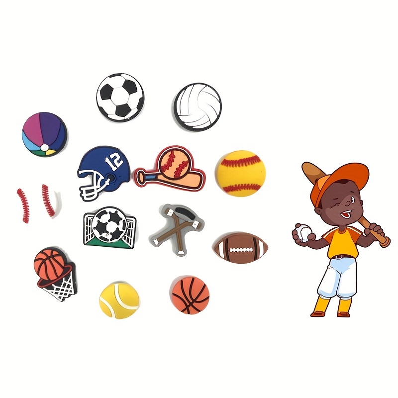 Shoe Charms Sports Football Basketball Baseball - Temu